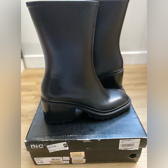 🔥🔥New in Box Chunky Grunge Everett INC Moto Square-Toe Black Waterproof Boots - Picture 10 of 10